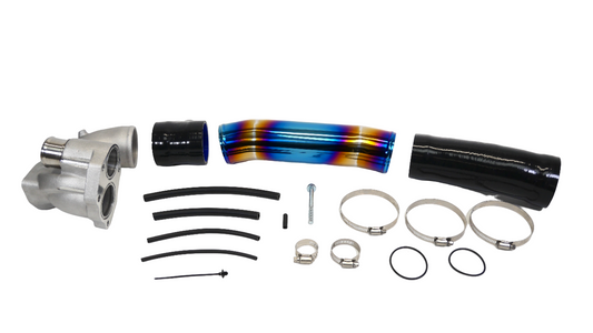 PLM Turbo Inlet Pipe Kit Stainless Burnt Blue - 2016+ FC Civic 1.5T (Silver Cast)