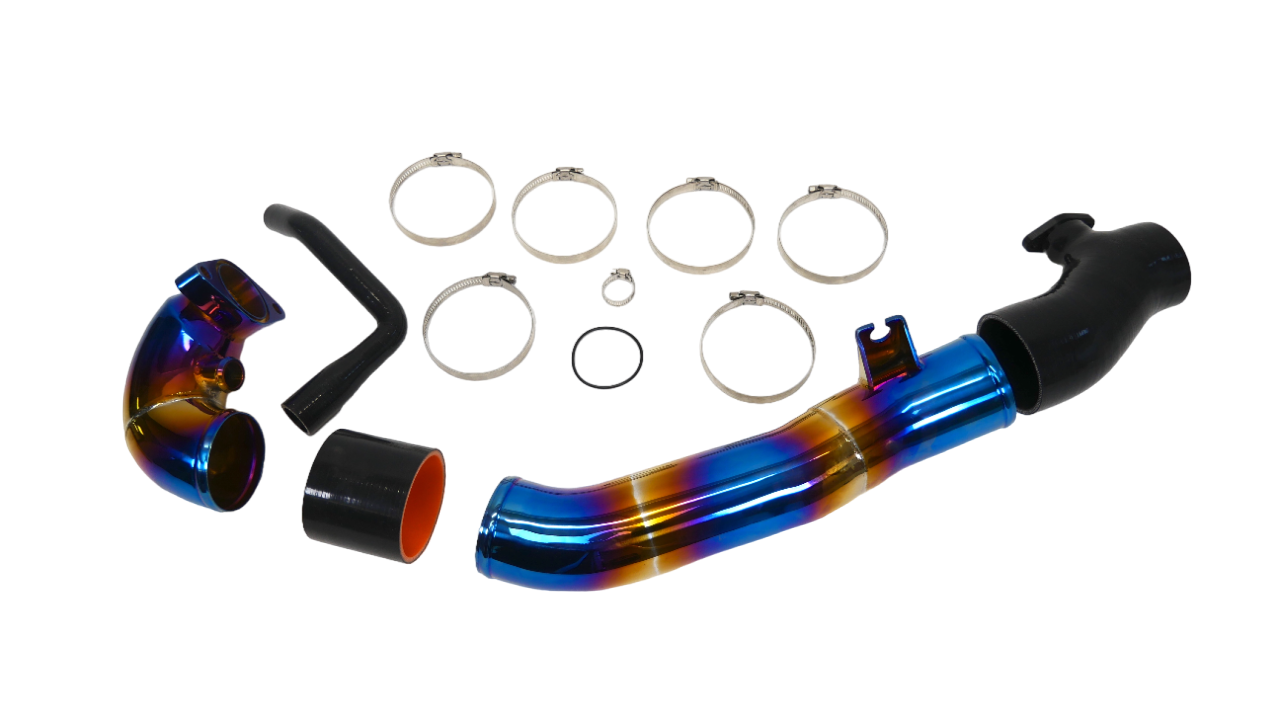 PLM Turbo Inlet Pipe Kit Stainless Burnt Blue - 23+ Integra 22+Civic (Big Bore Aftermarket)