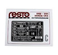 RestoTuner Honda Paint Code Replacement Decals (Championship White)