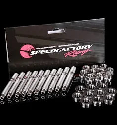 SpeedFactory Titanium Intake/Exhaust Manifold Stud Kit w/ 6-Point Nuts (Raw)