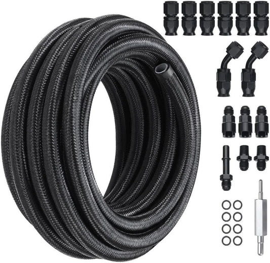 Honda Daddy's new 20FT 6AN Fuel Line,AN6 Braided Fuel Line Nylon CPE 20FT Kit